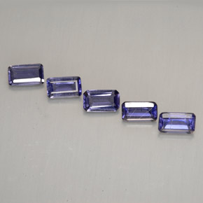 Iolite naturale viola da  ct, taglio smeraldo, VVS-VS