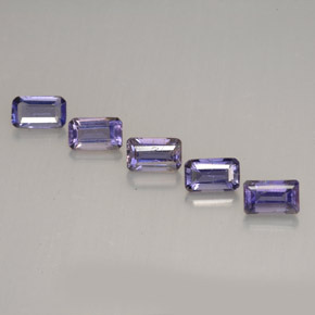 Iolite naturale viola da 1,34 ct, taglio smeraldo, VVS-VS