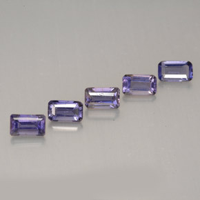 Iolite naturale viola da 1,34 ct, taglio smeraldo, VVS-VS