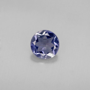 Iolite naturale blu viola da 0,39 ct, taglio rotondo, VS