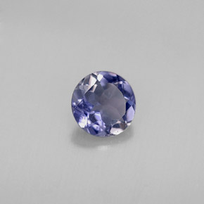 Iolite naturale blu viola da 0,39 ct, taglio rotondo, VS