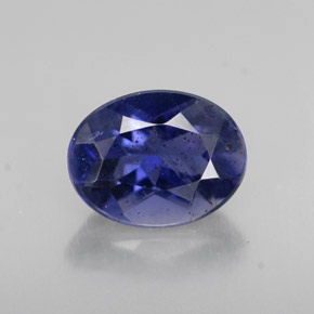 Iolite naturale blu da 1,23 ct, taglio ovale, VS-SI