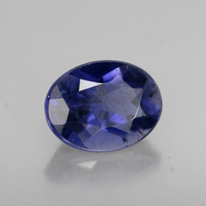 Iolite naturale blu da 1,23 ct, taglio ovale, VS-SI