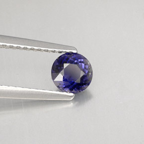 Iolite Viola Blu naturale da 0.44 ct, Taglio rotondo, VS