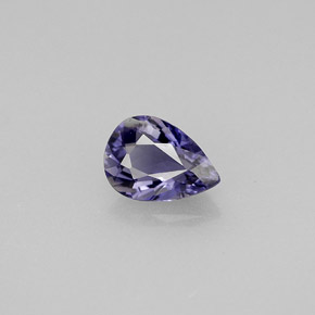 Iolite naturale viola da 0,61 ct, taglio a pera, VS