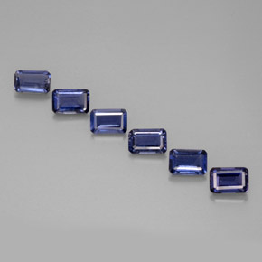Iolite naturale blu da  ct, taglio smeraldo, VS