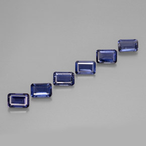 Iolite naturale blu da  ct, taglio smeraldo, VS