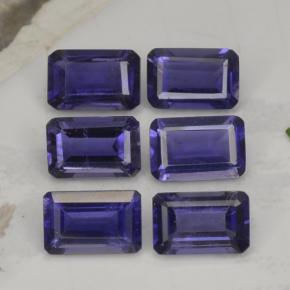 Iolite naturale blu da 2,88 ct, taglio smeraldo, VS
