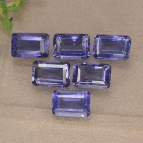 Iolite naturale blu da 3,13 ct, taglio smeraldo, VS