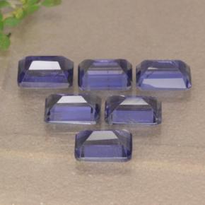 Iolite naturale blu da 3,13 ct, taglio smeraldo, VS