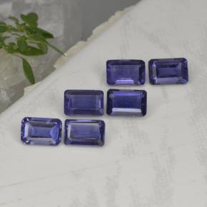 Iolite naturale blu da 3,20 ct, taglio smeraldo, VS