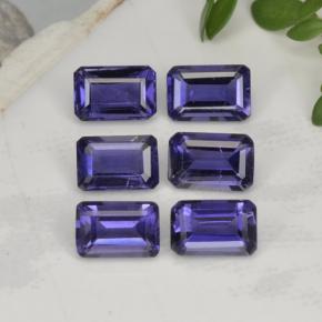 Iolite naturale blu da 2,97 ct, taglio smeraldo, VS