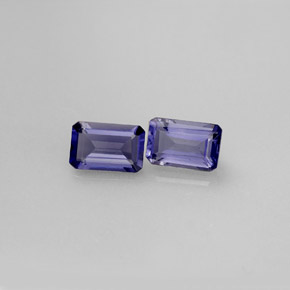 Iolite naturale blu da  ct, taglio smeraldo, VS