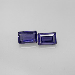 Iolite naturale blu da  ct, taglio smeraldo, VS