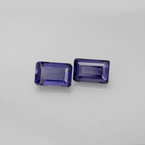 Iolite naturale blu da  ct, taglio smeraldo, VS