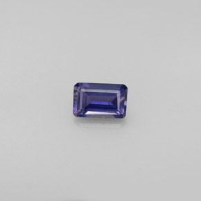 Iolite naturale blu da 0,50 ct, taglio smeraldo, VS