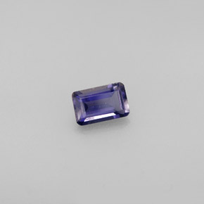 Iolite naturale blu da 0,50 ct, taglio smeraldo, VS