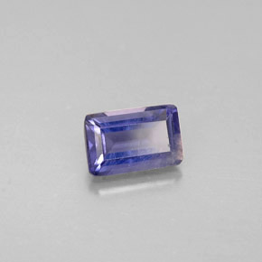 Iolite naturale blu da 0,49 ct, taglio smeraldo, VS