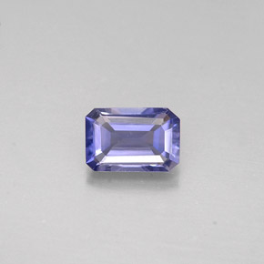 Iolite naturale blu da 0,45 ct, taglio smeraldo, VS