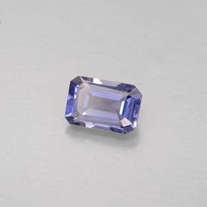 Iolite naturale blu da 0,45 ct, taglio smeraldo, VS