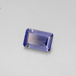 Iolite naturale blu da 0,42 ct, taglio smeraldo, VS