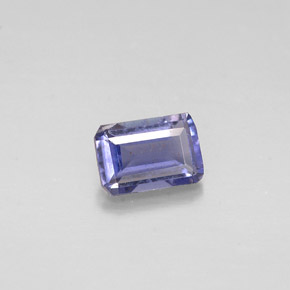 Iolite naturale blu da 0,46 ct, taglio smeraldo, VS