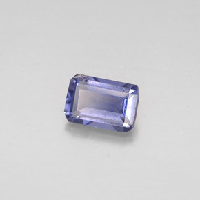 Iolite naturale blu da 0,46 ct, taglio smeraldo, VS