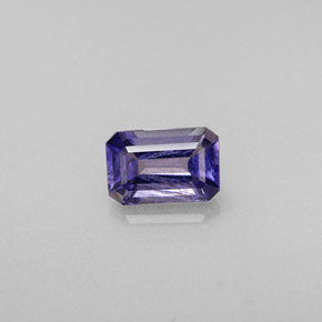 Iolite naturale blu da 0,48 ct, taglio smeraldo, VS