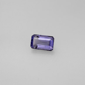 Iolite naturale blu da 0,52 ct, taglio smeraldo, VS