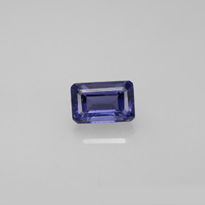Iolite naturale blu da 0,57 ct, taglio smeraldo, VS