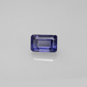 Iolite naturale blu da 0,57 ct, taglio smeraldo, VS