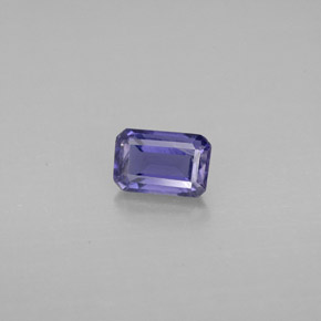 Iolite naturale blu da 0,47 ct, taglio smeraldo, VS