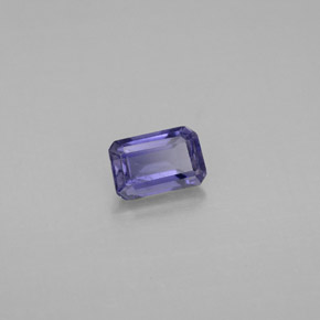 Iolite naturale blu da 0,47 ct, taglio smeraldo, VS