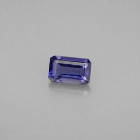 Iolite naturale blu da 0,50 ct, taglio smeraldo, VS