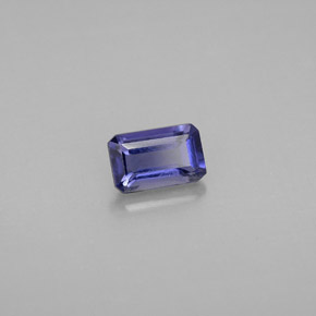 Iolite naturale blu da 0,50 ct, taglio smeraldo, VS