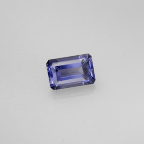 Iolite naturale blu da 0,57 ct, taglio smeraldo, VS