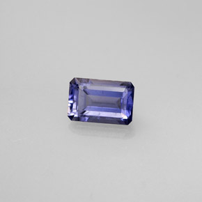 Iolite naturale blu da 0,57 ct, taglio smeraldo, VS