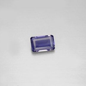Iolite naturale blu da 0,45 ct, taglio smeraldo, VS