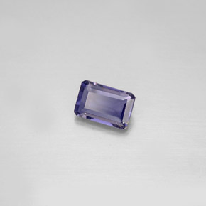 Iolite naturale blu da 0,45 ct, taglio smeraldo, VS