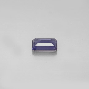 Iolite naturale blu da 0,45 ct, taglio smeraldo, VS