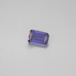 Iolite naturale blu da 0,44 ct, taglio smeraldo, VS