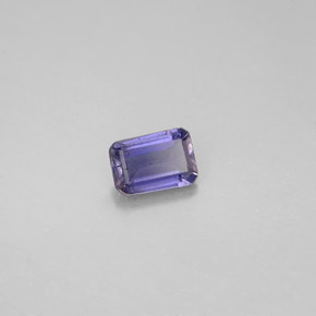Iolite naturale blu da 0,44 ct, taglio smeraldo, VS