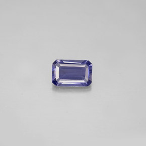Iolite naturale blu da 0,44 ct, taglio smeraldo, VS