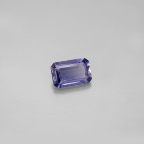 Iolite naturale blu da 0,44 ct, taglio smeraldo, VS