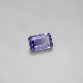 Iolite naturale blu da 0,50 ct, taglio smeraldo, VS