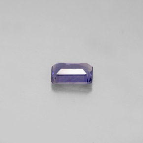 Iolite naturale blu da 0,50 ct, taglio smeraldo, VS