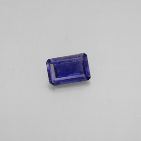 Iolite naturale blu da 0,36 ct, taglio smeraldo, VS