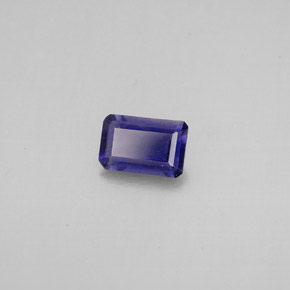 Iolite naturale blu da 0,36 ct, taglio smeraldo, VS