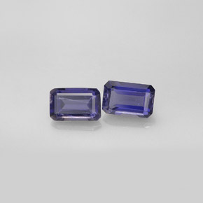 Gemme di iolite viola blu naturale da  ct, taglio smeraldo, VS