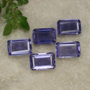 Iolite naturale viola da 2,06 ct, taglio smeraldo, VS